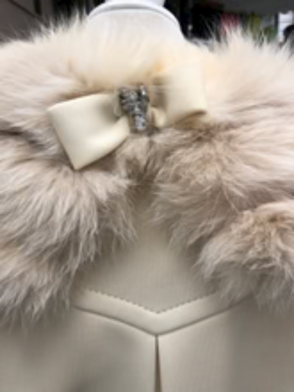 Vintage 60’s LIlli Ann White Cream Ombré Fox Fur Princess Fit and Flare Belted - Picture 14 of 15